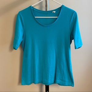 Chico’s “True Color Tee” Teal Cotton Short-Sleeve